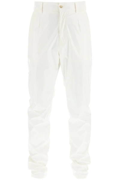 Shop Dolce & Gabbana Glossy Nylon Trousers In White