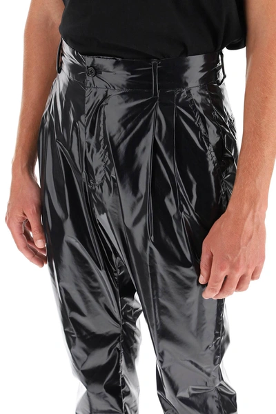 Shop Dolce & Gabbana Glossy Nylon Trousers In Black