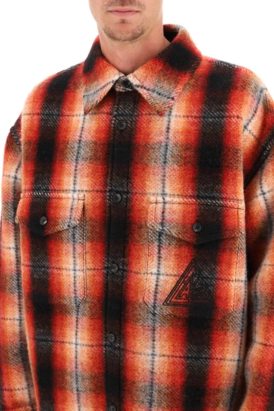 Shop Lanvin Oversized Checkered Blouson In Red,black,beige