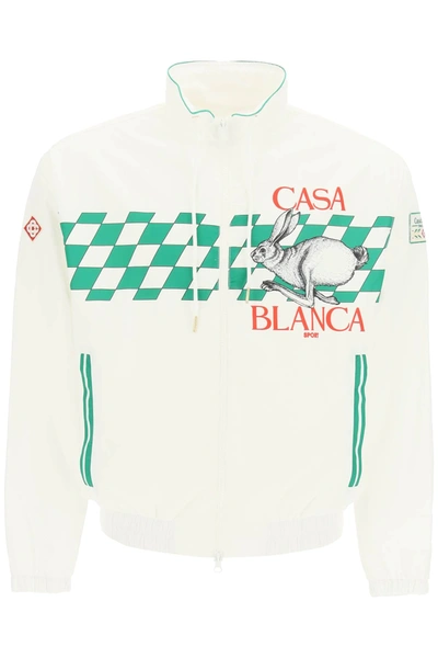 Shop Casablanca Casa Sport Tracksuiit Jacket In White,green,red