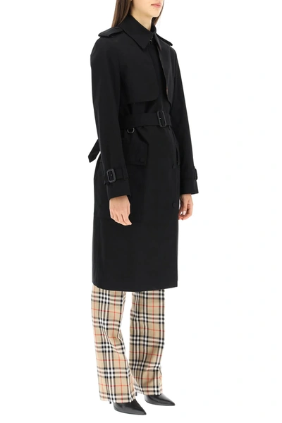 Shop Burberry Sandridge Trench Coat In Black