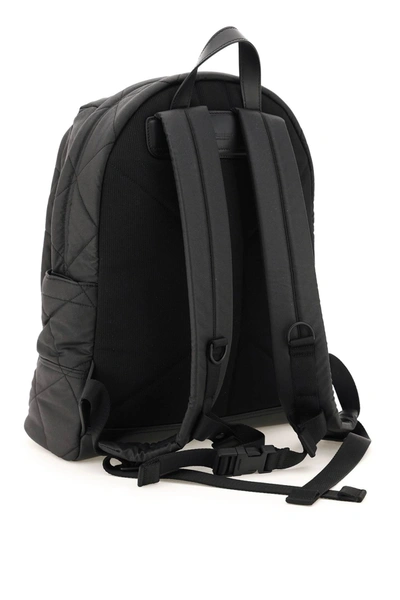 Shop Burberry Quilted Waxed Cotton Backpack In Black