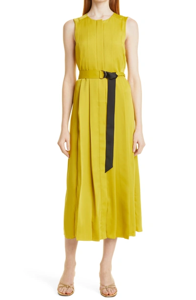Ted Baker Womens Yellow Pleana Pleated Woven Midi Dress 8 | ModeSens