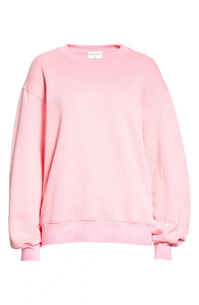 Shop Cotton Citizen Brooklyn Oversize Crew Sweatshirt In Hot Pink Mix