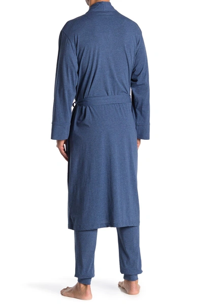 Shop Daniel Buchler Knit Shawl Collar Robe In Navy Heath