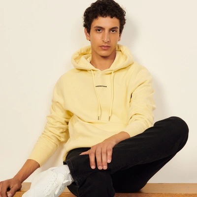 Shop Sandro Hoodie Sweatshirt With Logo Embroidery In Yellow