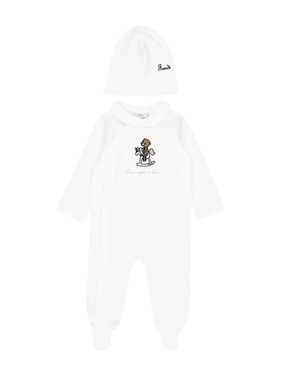 Shop Fendi Kids Babygrow In White