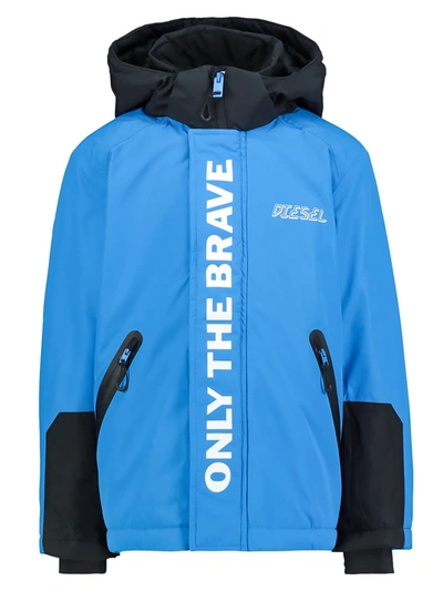 Shop Diesel Kids Ski Jacket In Blue
