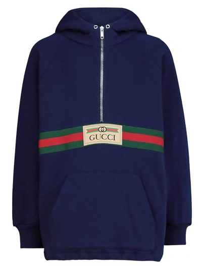 Shop Gucci Kids Hoodie For Unisex In Blue