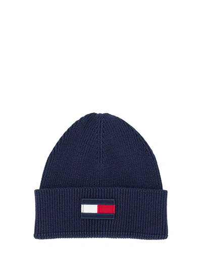 Tommy Hilfiger Kids' Navy Blue Flag Logo Beanie Hat | ModeSens