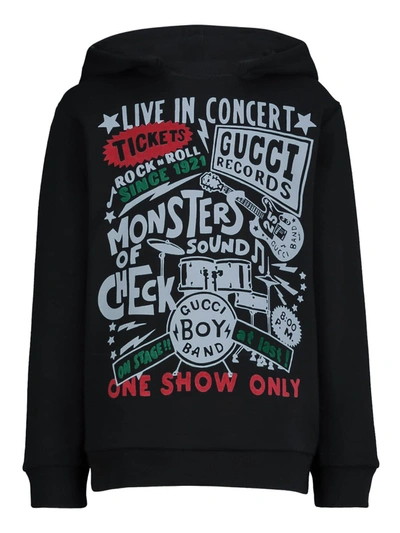 Shop Gucci Kids Hoodie For Boys In Black
