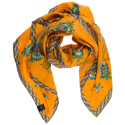 Shop D'este Women's Silk Foulard Scarf Corona In Orange