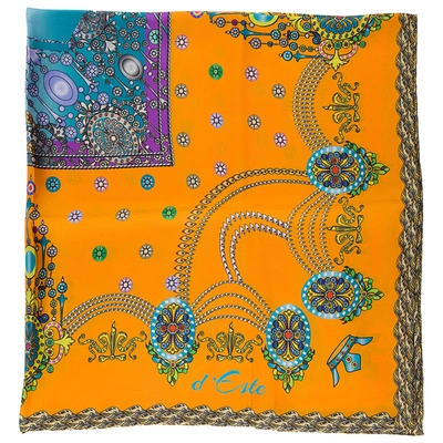 Shop D'este Women's Silk Foulard Scarf Corona In Orange