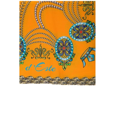 Shop D'este Women's Silk Foulard Scarf Corona In Orange