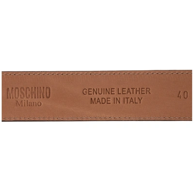 Shop Moschino Women's Genuine Leather Belt In Silver