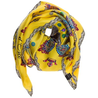 Shop D'este Women's Silk Foulard Scarf Corona In Yellow