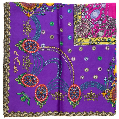 Shop D'este Women's Silk Foulard Scarf Corona In Purple