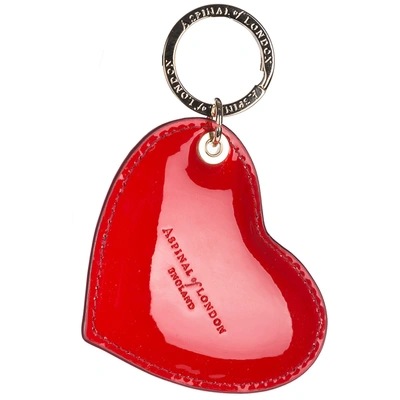 Shop Aspinal Of London Women's Genuine Leather Keychain Keyring Holder  Gift  Heart In Red