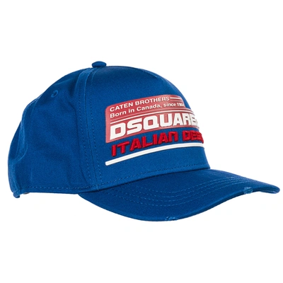 Shop Dsquared2 Adjustable Men's Cotton Hat Baseball Cap In Blue