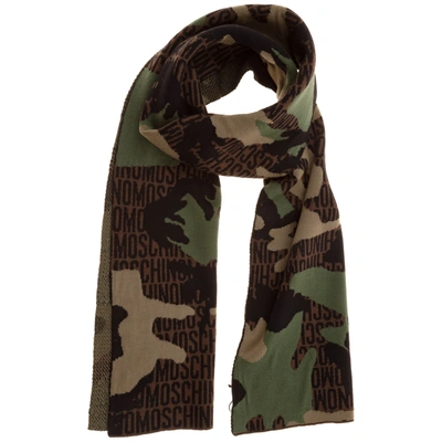 Shop Moschino Men's Wool Scarf In Brown