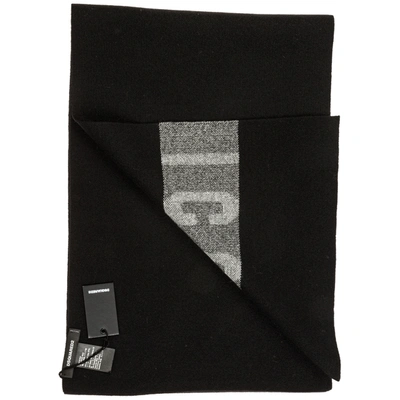Shop Dsquared2 Men's Wool Scarf Icon In Black