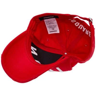 DSquared² Icon Embossed Baseball Cap in Red for Men