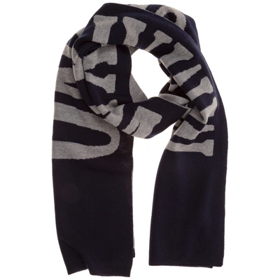 Shop Moschino Men's Wool Scarf In Blue