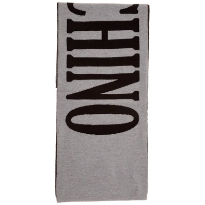 Shop Moschino Men's Wool Scarf In Grey