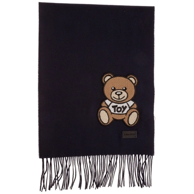 Shop Moschino Men's Scarf Teddy In Blue