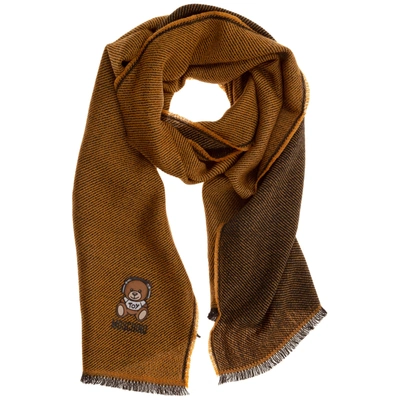 Shop Moschino Men's Scarf Teddy In Yellow