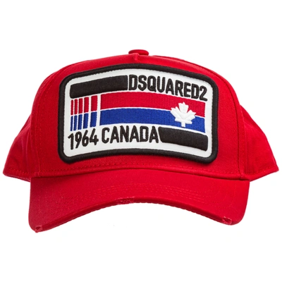 Shop Dsquared2 Adjustable Men's Cotton Hat Baseball Cap In Red