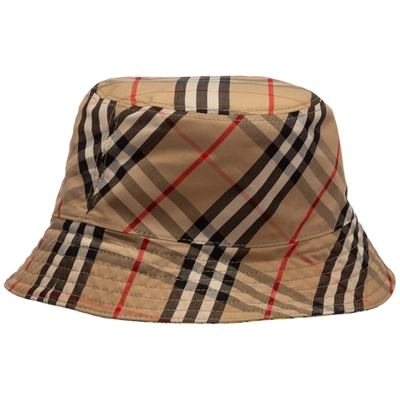 Burberry Reversible Checked Wool-blend Twill Bucket Hat In Yellow