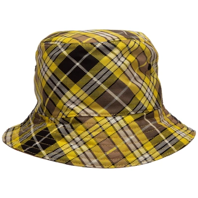 Burberry Reversible Checked Wool-blend Twill Bucket Hat In Yellow