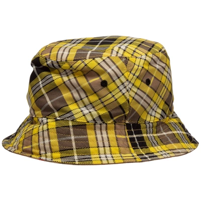 Burberry Reversible Checked Wool-blend Twill Bucket Hat In Yellow