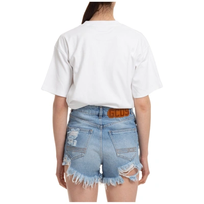 Shop Gcds Women's T-shirt Short Sleeve Crew Neck Round In White
