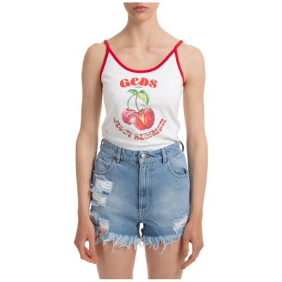 Shop Gcds Women's Top Croptop Crop Short In White