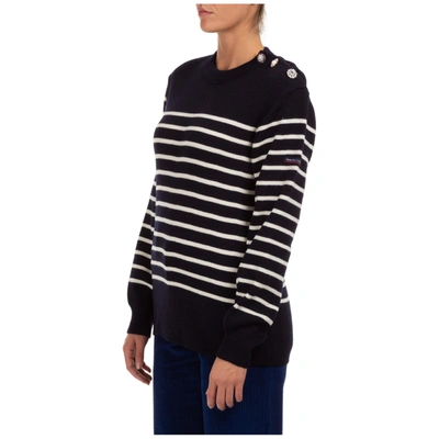 Shop Marc Jacobs Women's Jumper Sweater Crew Neck Round In Blue