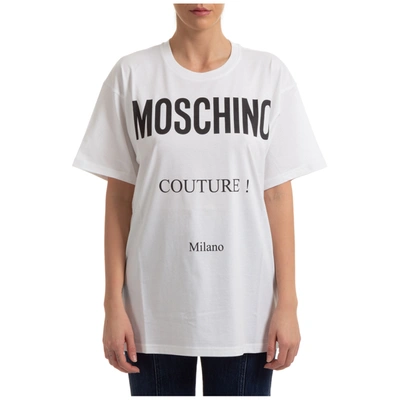 Shop Moschino Women's T-shirt Short Sleeve Crew Neck Round In White