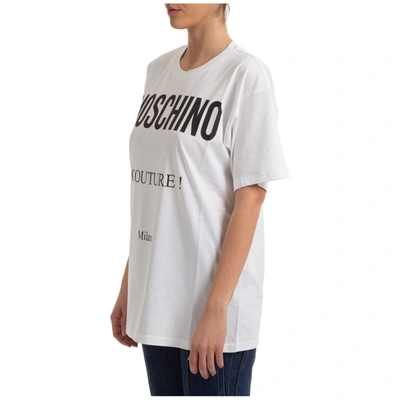 Shop Moschino Women's T-shirt Short Sleeve Crew Neck Round In White