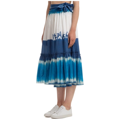 Shop Alberta Ferretti Women's Skirt Longuette In Blue