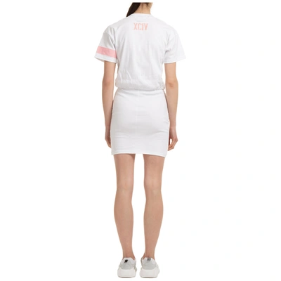 Shop Gcds Women's Short Mini Dress Short Sleeve In White