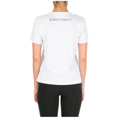 Shop Alberta Ferretti Women's T-shirt Short Sleeve Crew Neck Round Love Me Wild In White