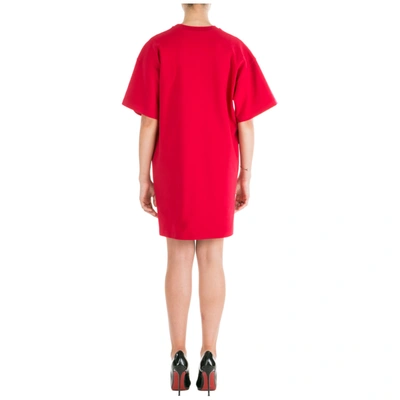 Shop Moschino Women's Short Mini Dress Short Sleeve In Red