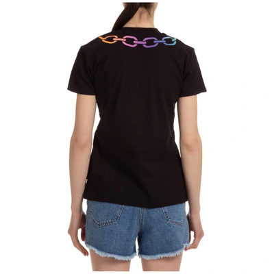 Shop Gcds Women's T-shirt Short Sleeve Crew Neck Round  Chain In Black