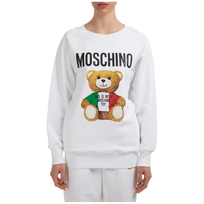 Shop Moschino Women's Sweatshirt Italian Teddy Bear In White