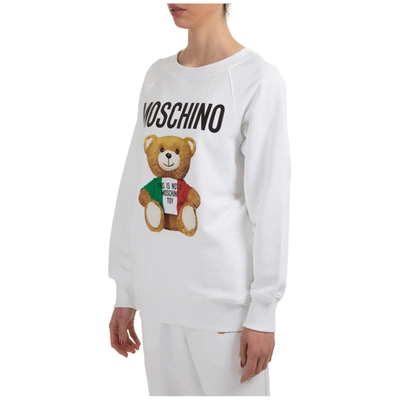 Shop Moschino Women's Sweatshirt Italian Teddy Bear In White