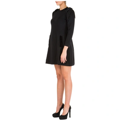 Shop Alberta Ferretti Women's Short Mini Dress Long Sleeve In Black