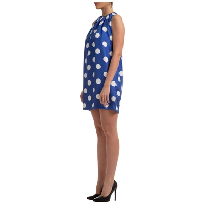 Shop Moschino Women's Short Mini Dress Sleeveless In Blue