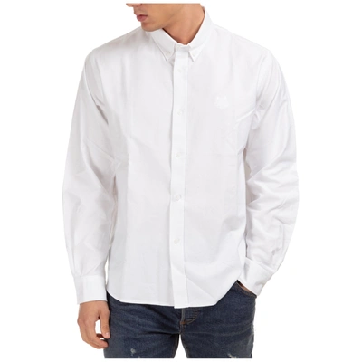 Shop Kenzo Men's Long Sleeve Shirt Dress Shirt In White