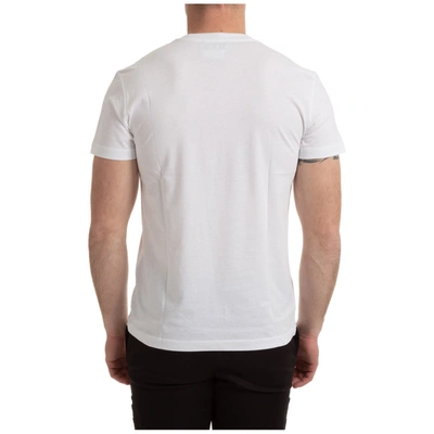 Shop Versace Jeans Couture Men's Short Sleeve T-shirt Crew Neckline Jumper In White